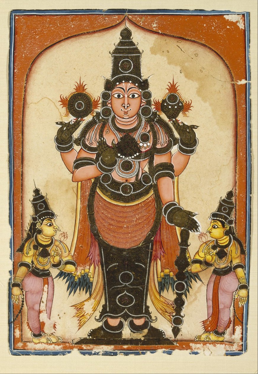 Neznámý Ind - Lord Vishnu se dvěma choti, Sree Devi a Bhu Devi od Unbekannt Unbekannt