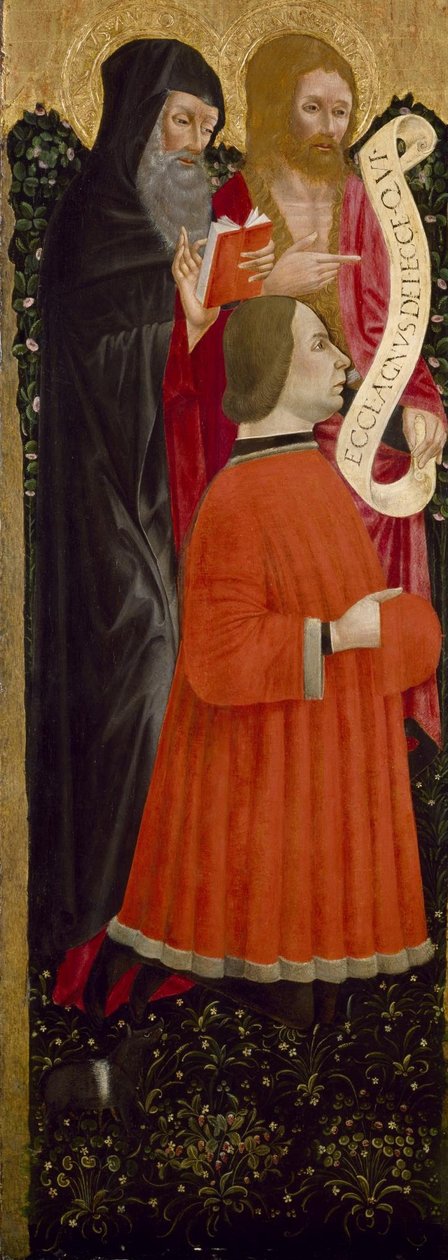 Neznámý Ital - svatí Anthony Abbot a John the Baptist s dárcem od Unbekannt Unbekannt