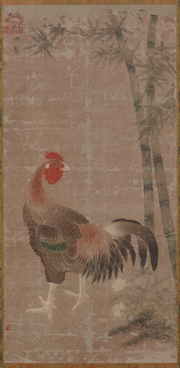 Kohout a bambusy, dynastie Ming, cca 1105-1135. od Unbekannt