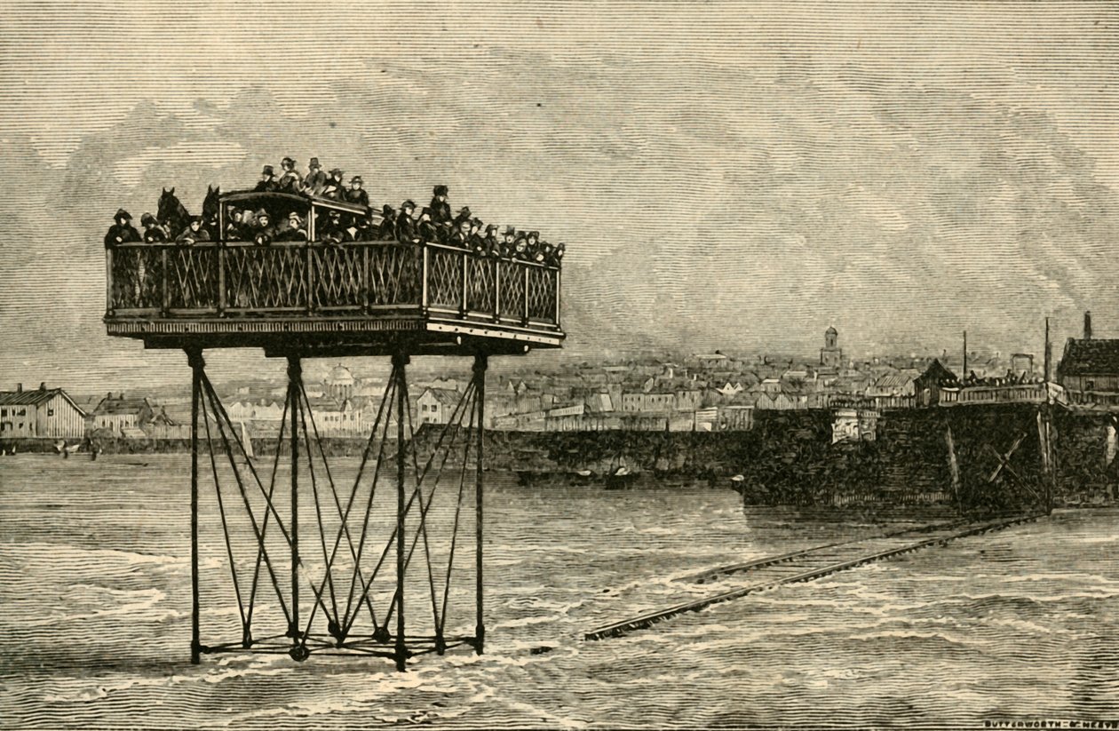 A Curious Rolling Bridge, 1882. od Unbekannt