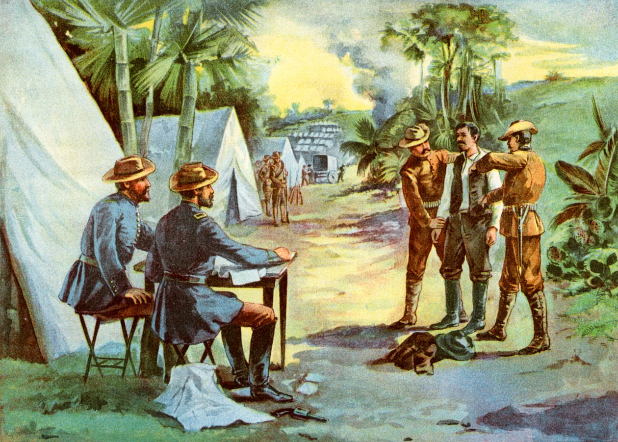 Španělský špión v táboře, španělsko-americká válka, 1898 od Unbekannt
