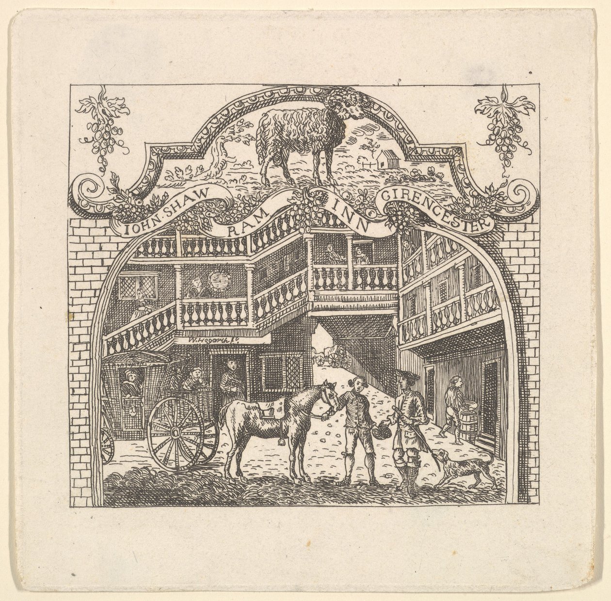 Tavern Card for John Shaw, 1790s. od Unbekannt