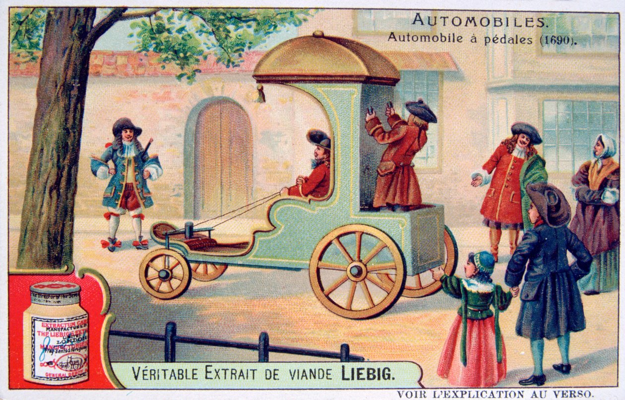 Auto s pedály, 1690, c1900 od Unbekannt