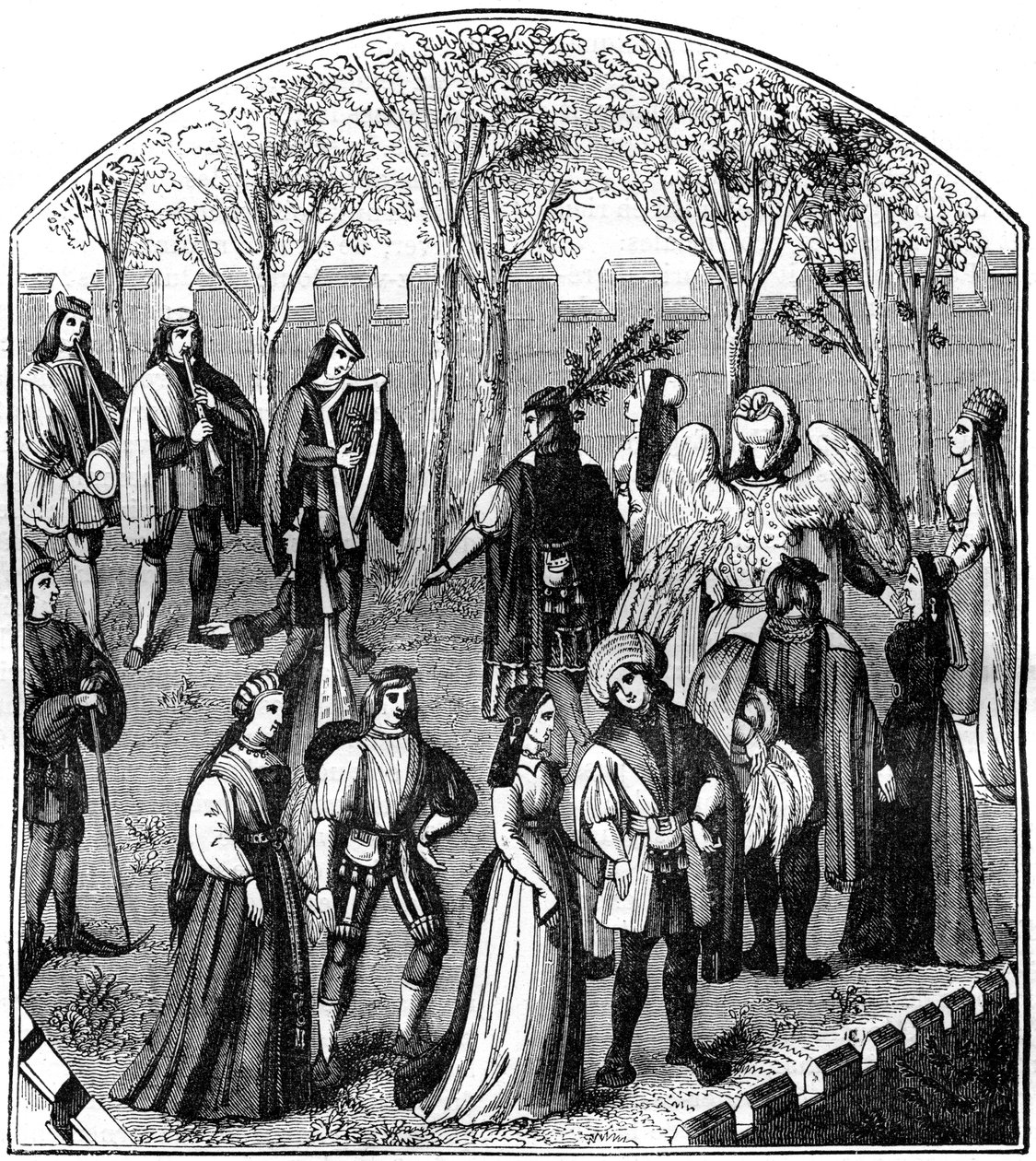 Tanec v zahradě, 13.-15. století 1882-1884 od Unbekannt