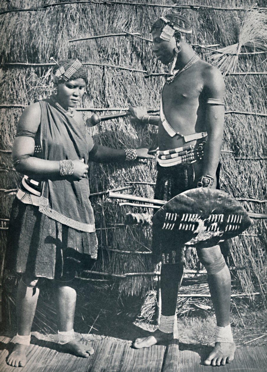 Pár milenců Zulu, 1912 od Unbekannt