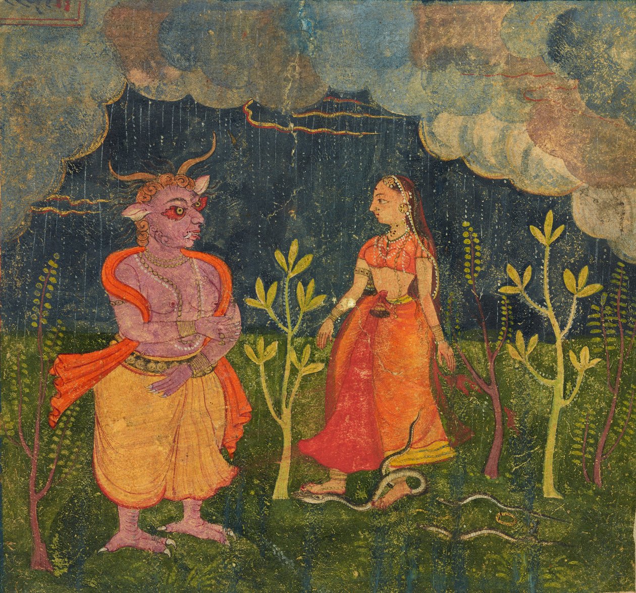 Abhisarika Nayika, Folio z Rasikpriya, ca. 1615-1625. od Unbekannt