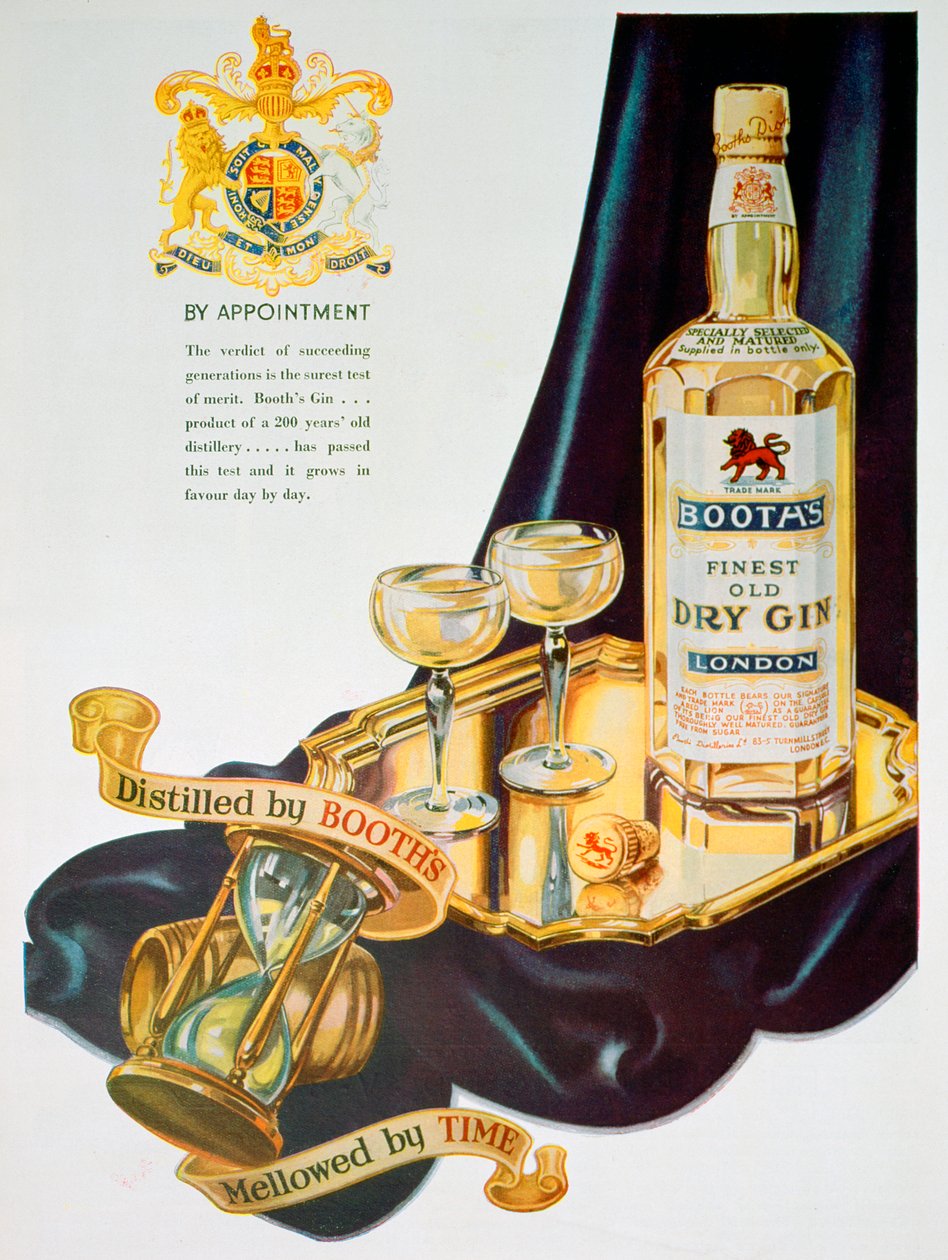 Reklama na gin Booths, 1935 od Unbekannt