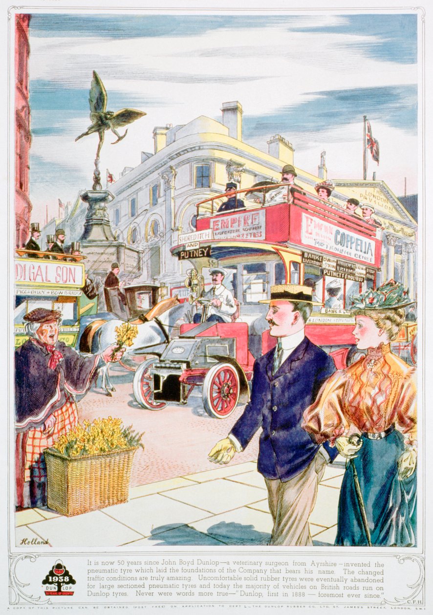 Reklama na pneumatiky Dunlop, 1938 od Unbekannt