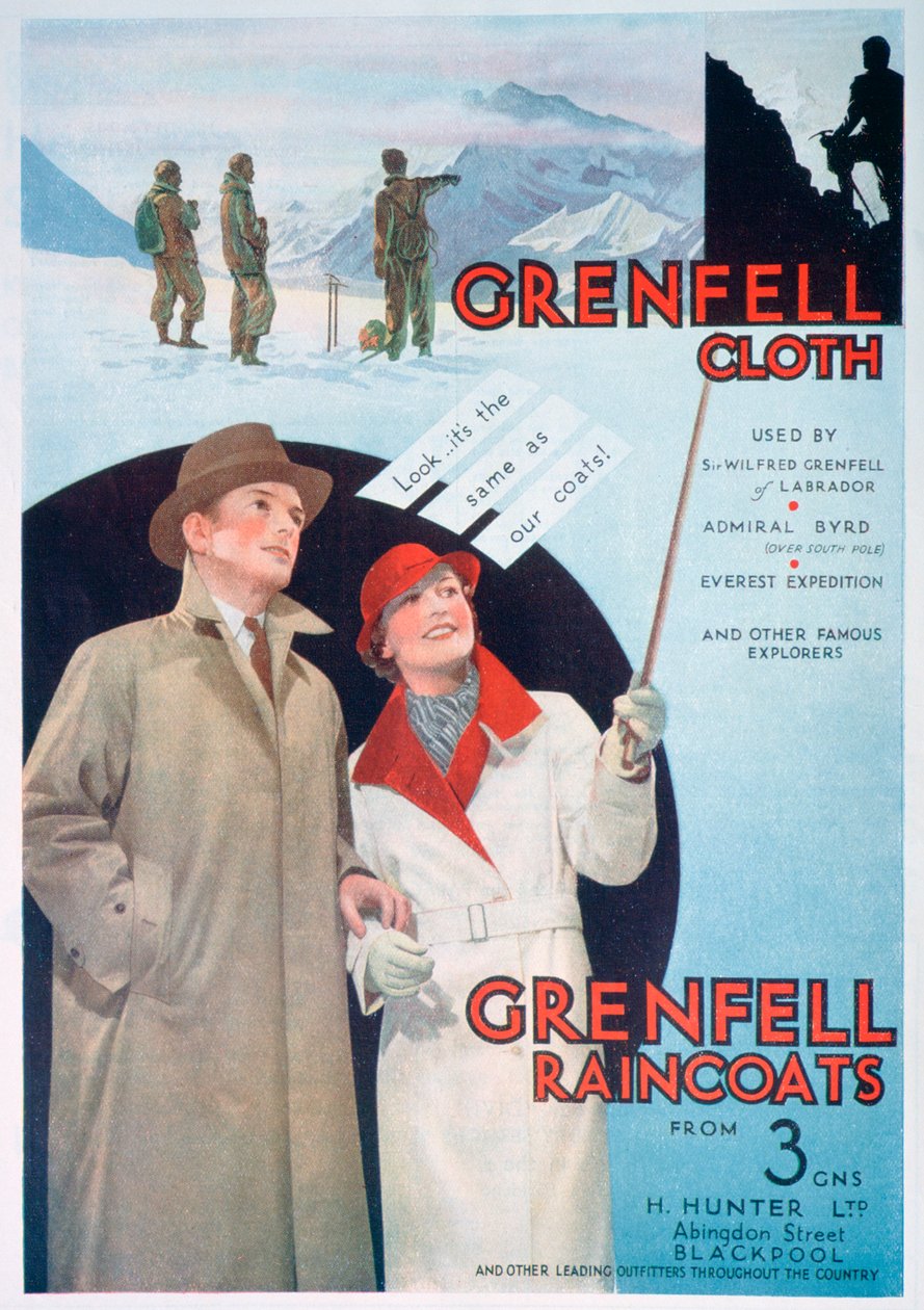 Reklama na plátno a pláštěnky Grenfell, 1937 od Unbekannt