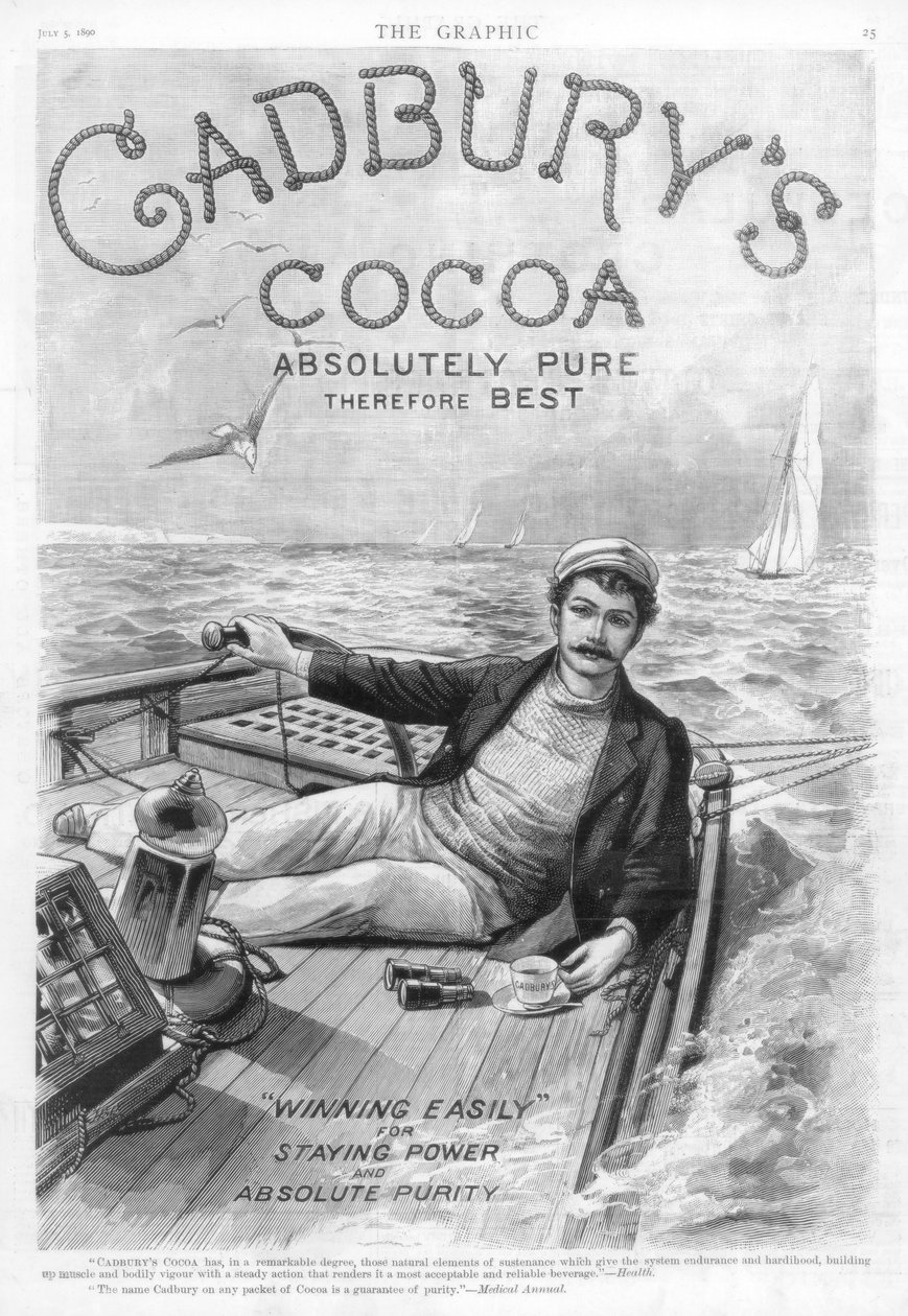 Reklama na Cadburys Cocoa, 1890. od Unbekannt