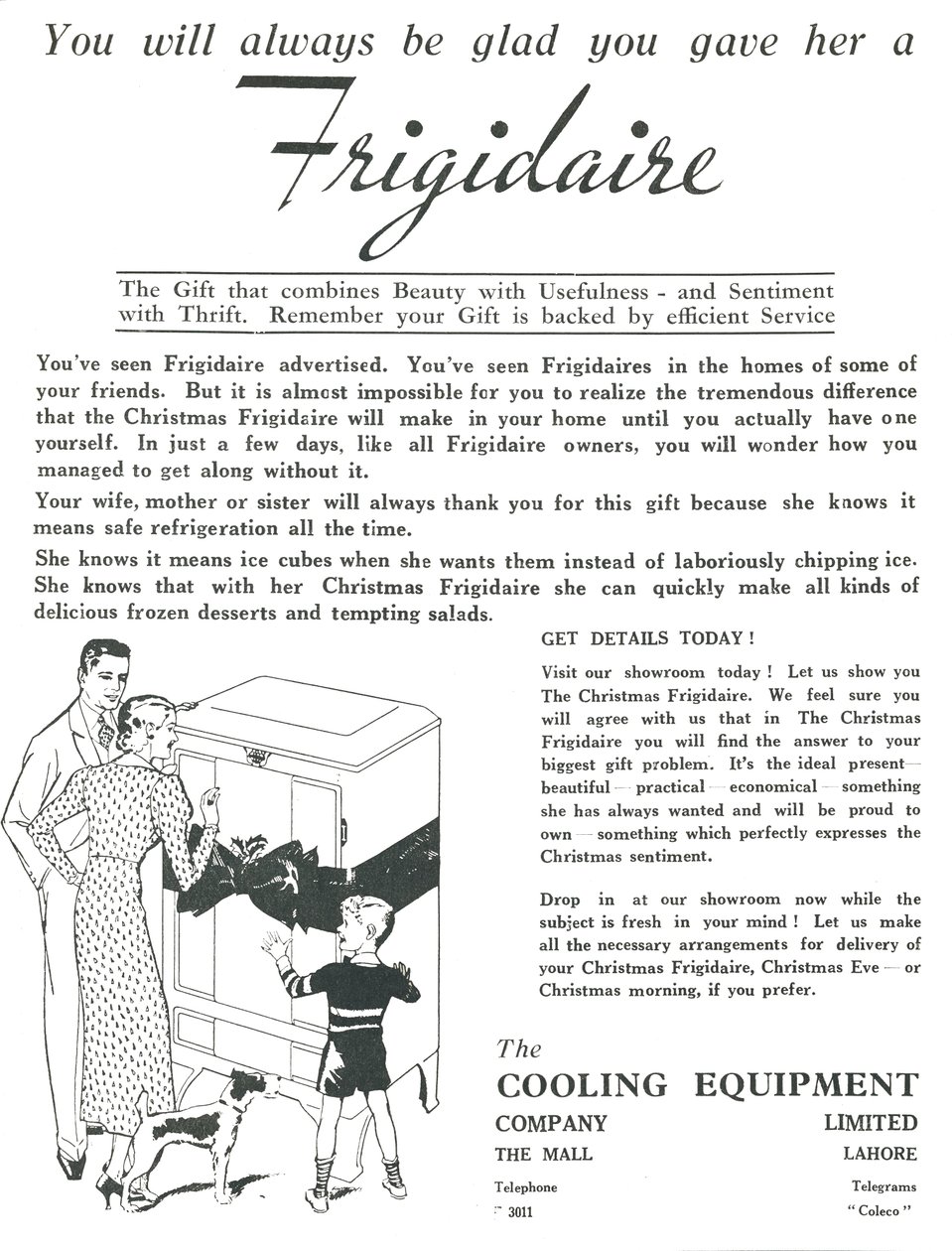 Reklama na chladničky Frigidaire, 1936. od Unbekannt