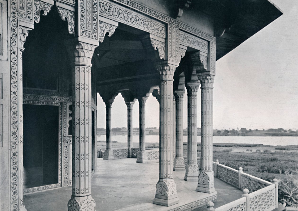 Agra. Balkon Jasmínové věže, c1910. od Unbekannt