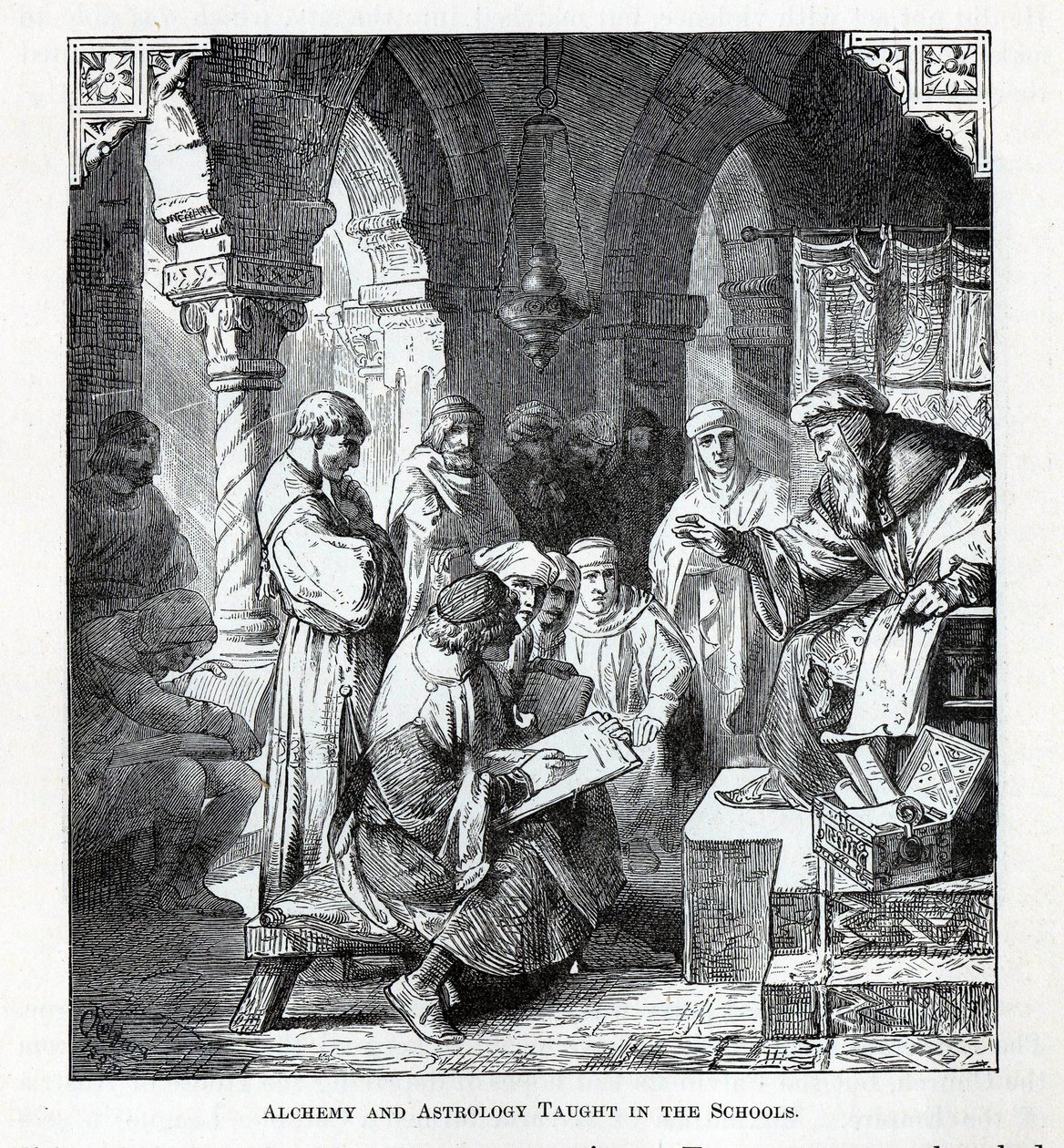 Alchymie a astrologie vyučovaná ve školách, 1882 od Unbekannt