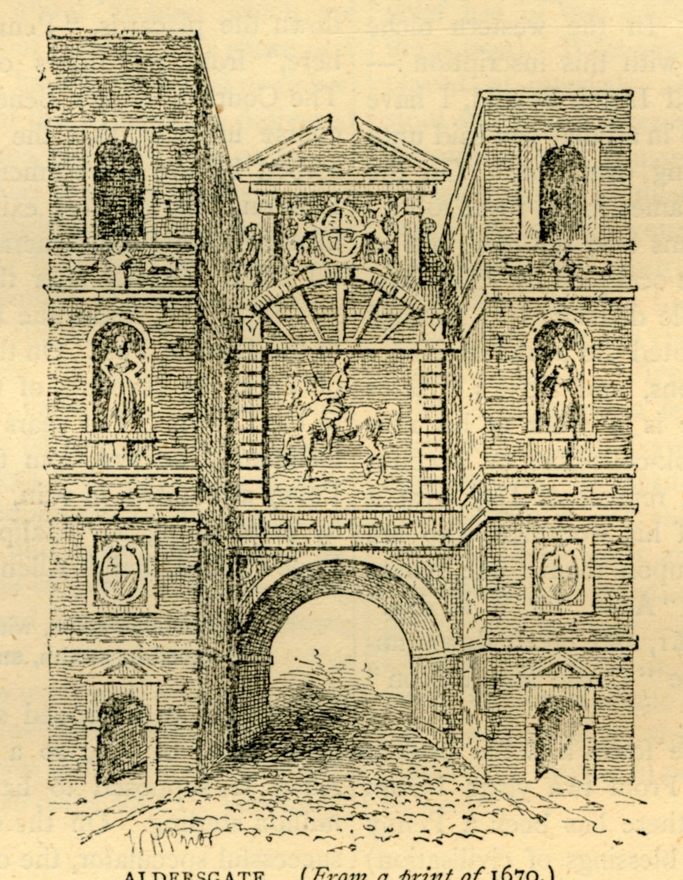 Aldersgate, 1670, c1872. od Unbekannt