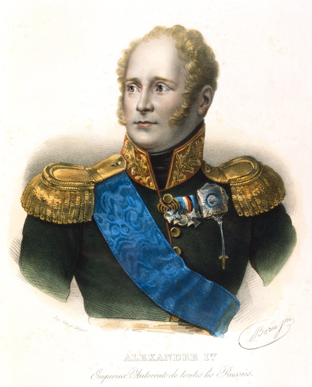 Alexandr I., ruský car, c1801-1825 od Unbekannt