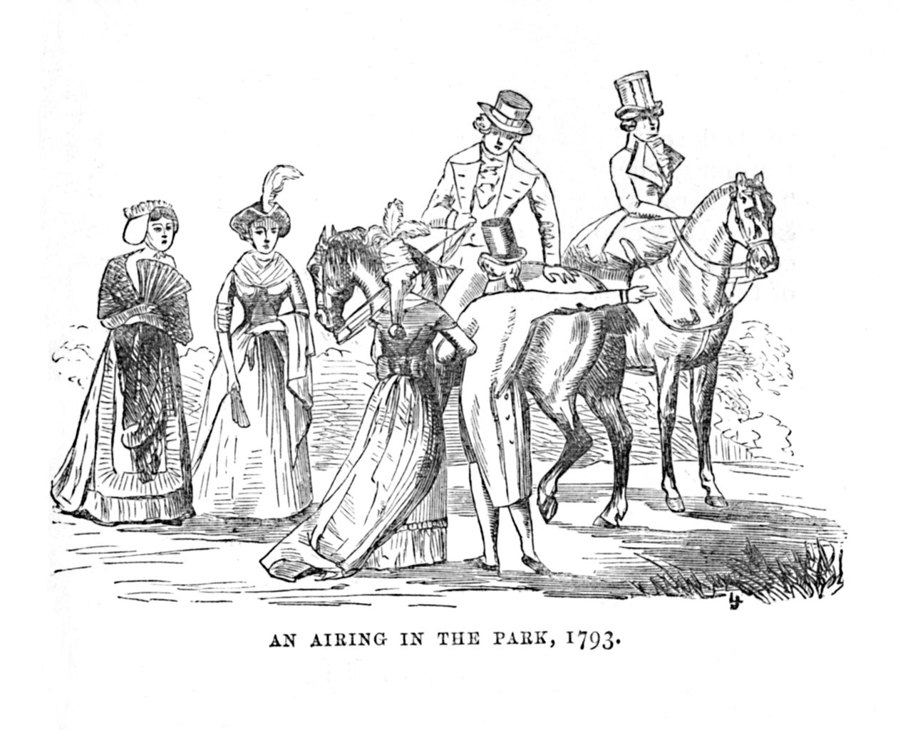An Airing in the Park, 1793, c1870 od Unbekannt