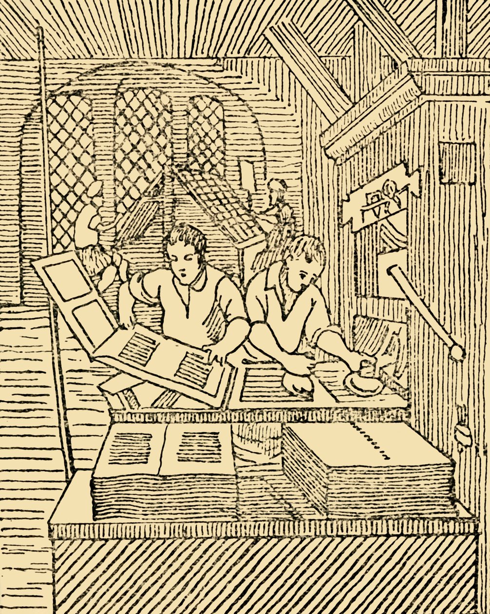 An Early Printers Office, c1930. od Unbekannt