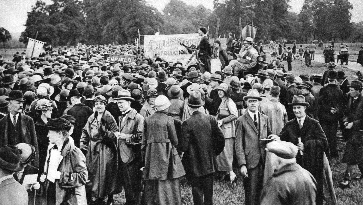 Protiválečné setkání, Hyde Park, Londýn, 1926-1927 od Unbekannt