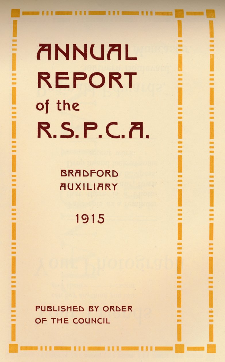Výroční zpráva R.S.P.C.A., 1916 od Unbekannt