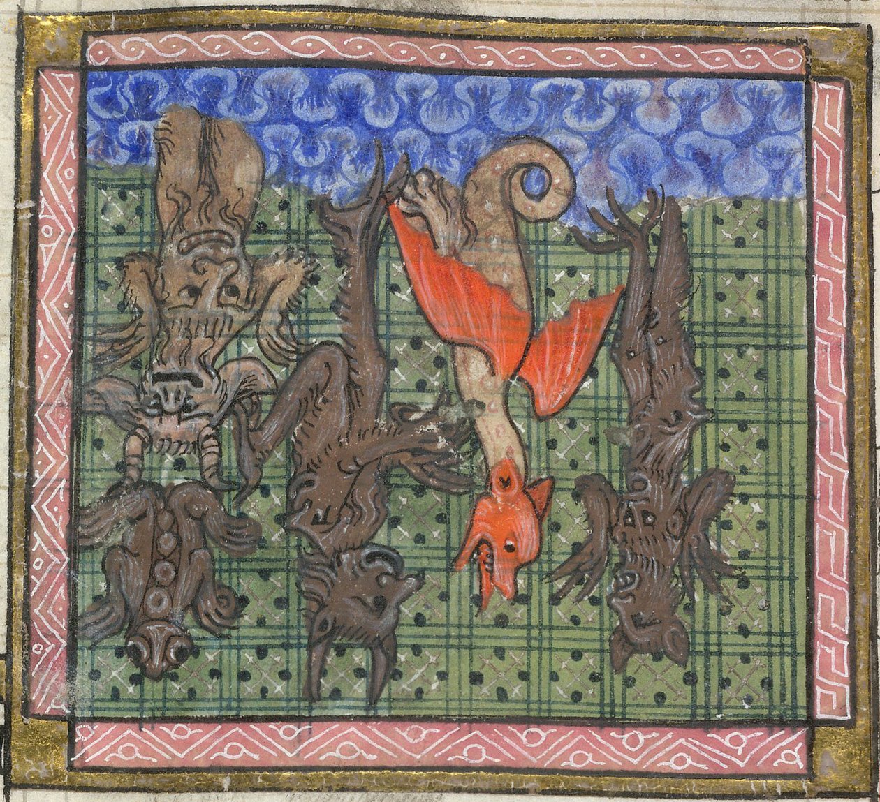 Apokalypsa, Detail: Démoni padající z nebe, cca 1370-1375 od Unbekannt