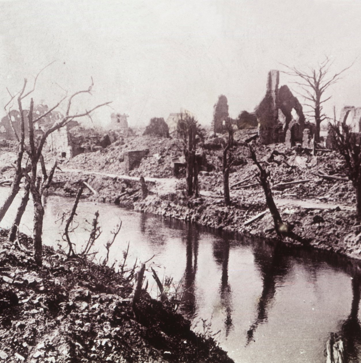 Banks of the Yser, Belgie, c1914-c1918 od Unbekannt