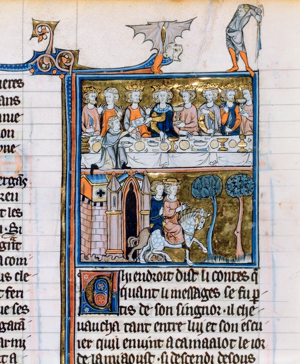 Banket a jezdci, c1280-1290 od Unbekannt