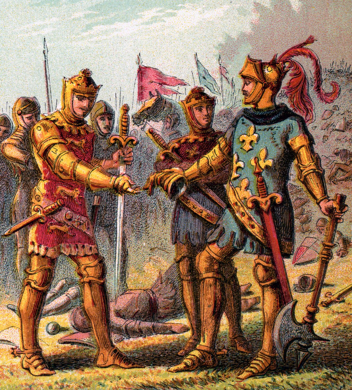 Bitva u Poitiers, 1356, c1850 od Unbekannt