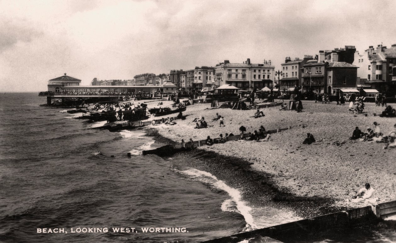 Pláž při pohledu na západ, Worthing, Sussex, 1935 od Unbekannt