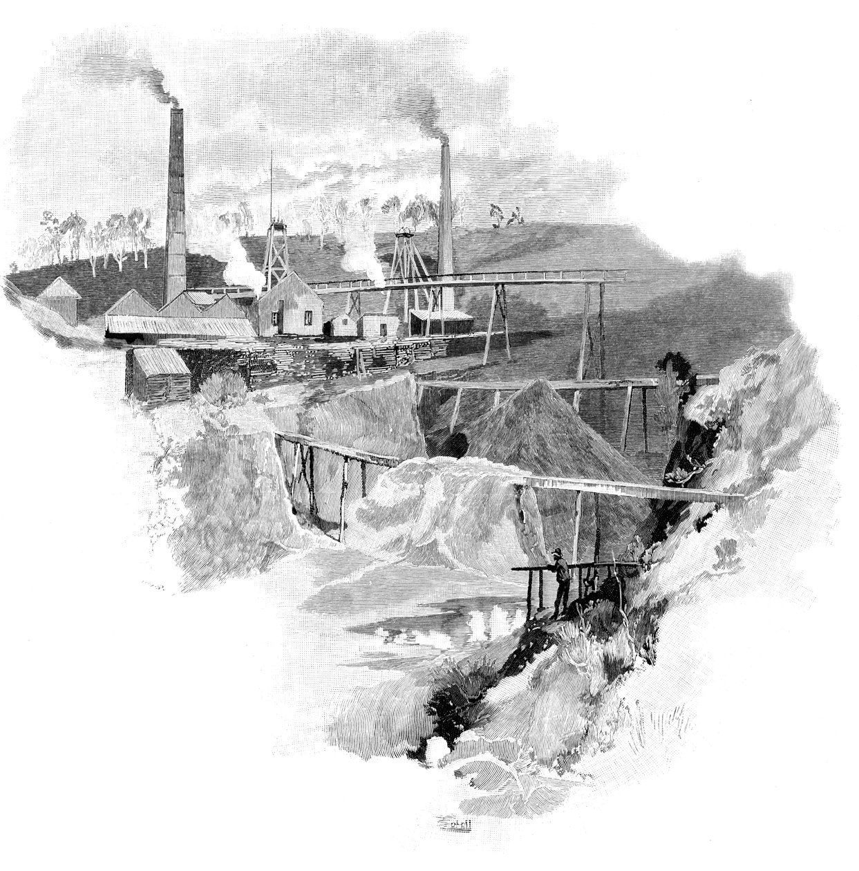Zlaté doly Beaconsfield, Tasmánie, Austrálie, 1886 od Unbekannt