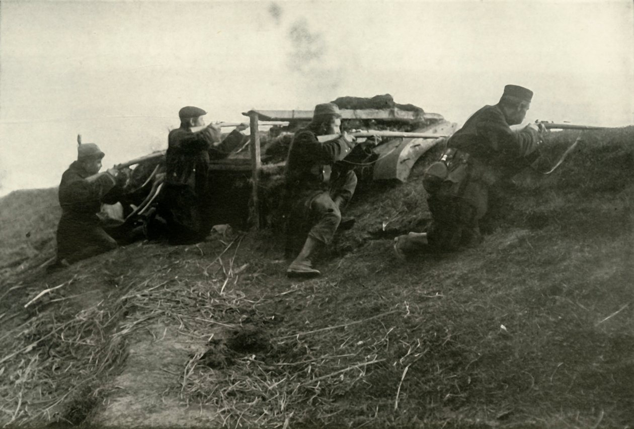 Belgičané držící řeku v Termonde, 1919. od Unbekannt