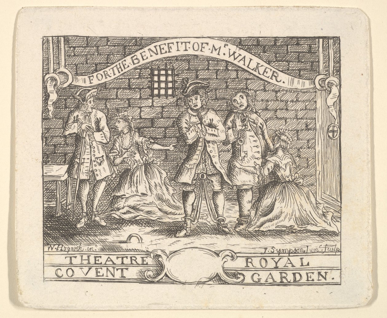 Benefiční vstupenka pro Walker, ca. 1735. od Unbekannt