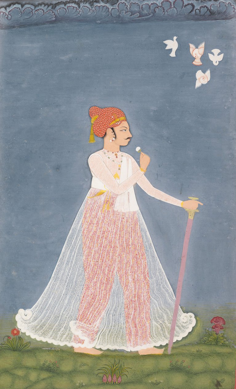Bishen Singh jako mladý muž, ca. 1780. od Unbekannt