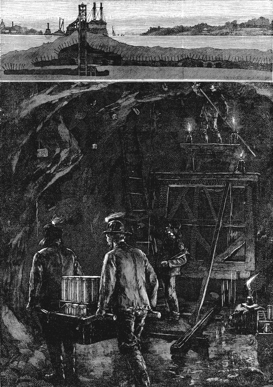 Blowing Flood Rock, 1885, 1886 od Unbekannt