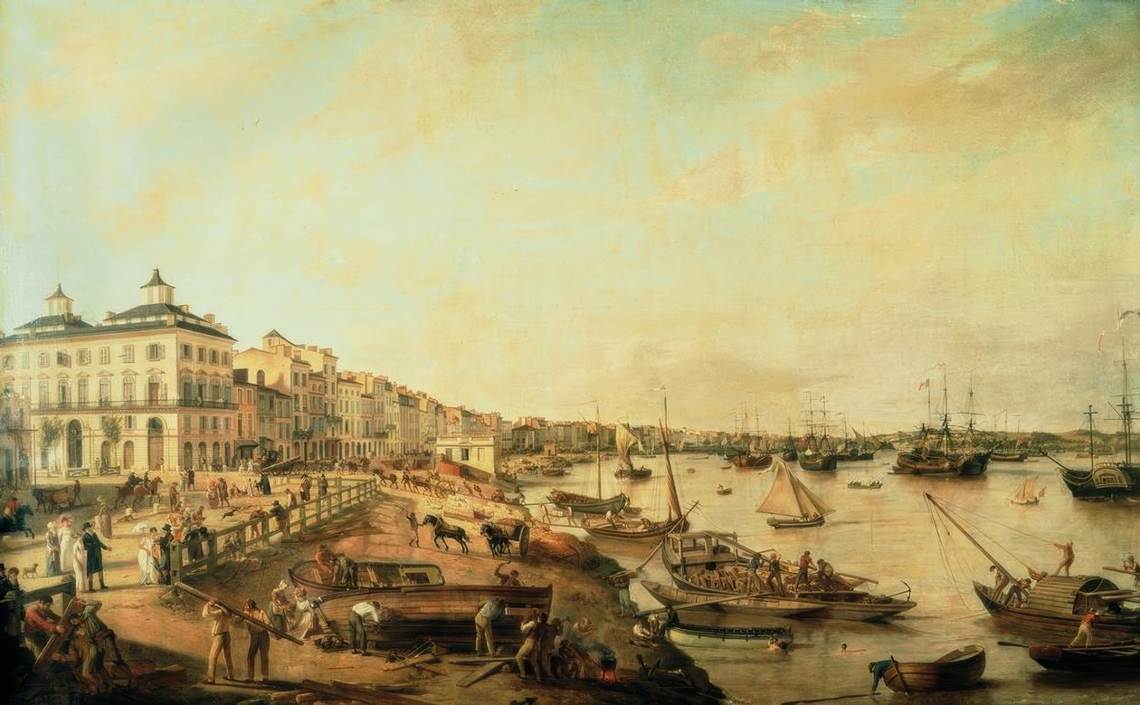 Bordeaux, přístav, obraz 1805 od Unbekannt