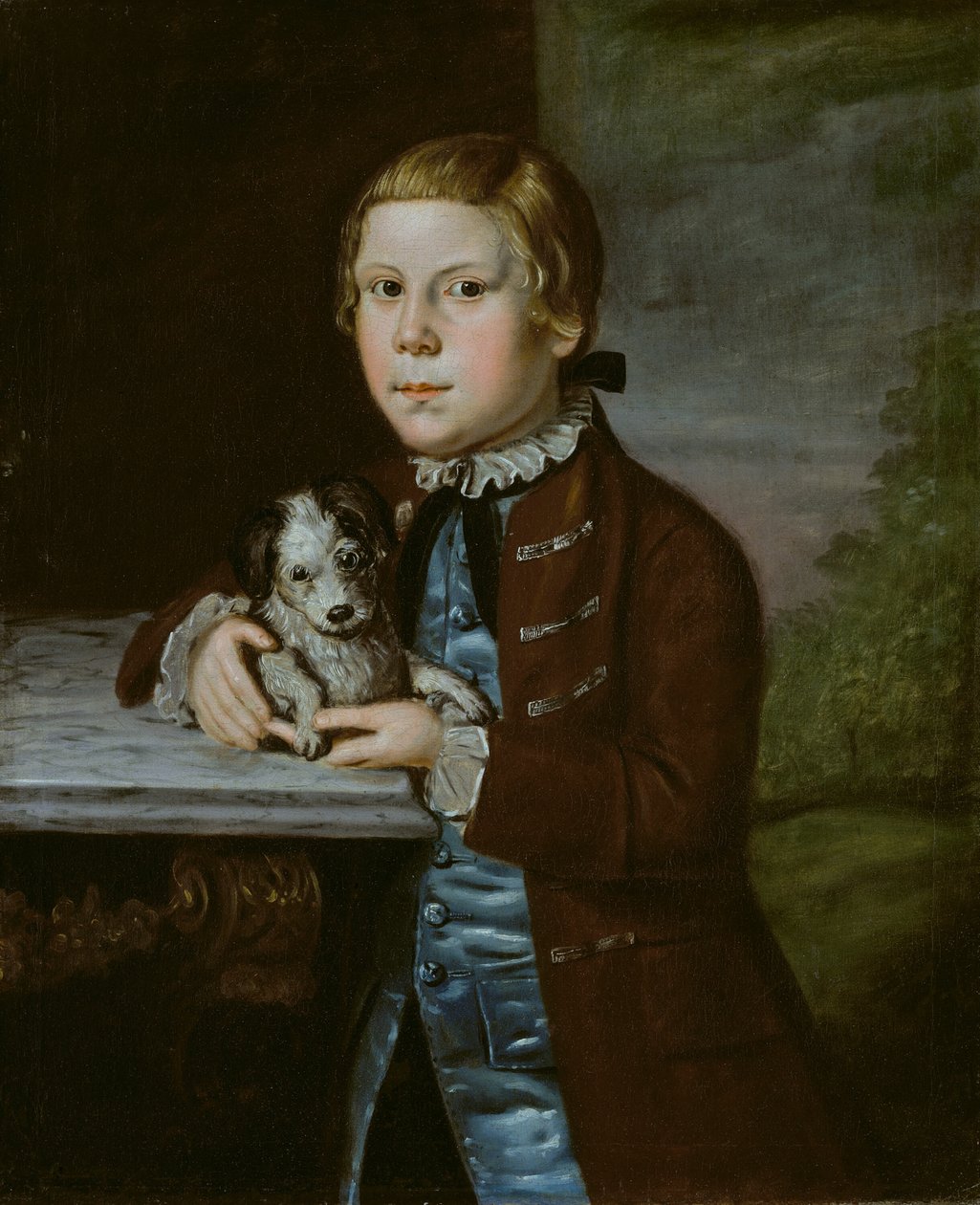 Chlapec z Hallett Family se psem, 176676. od Unbekannt