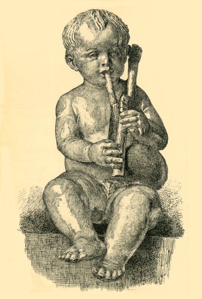 Chlapec hrající na dudy, c1490-1520, 1881. od Unbekannt