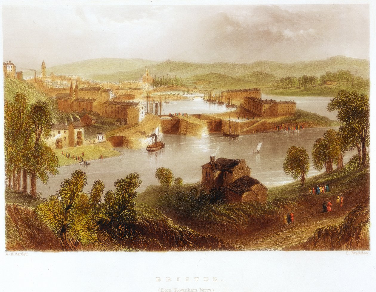 Bristol z Rownham Ferry, 1841 od Unbekannt