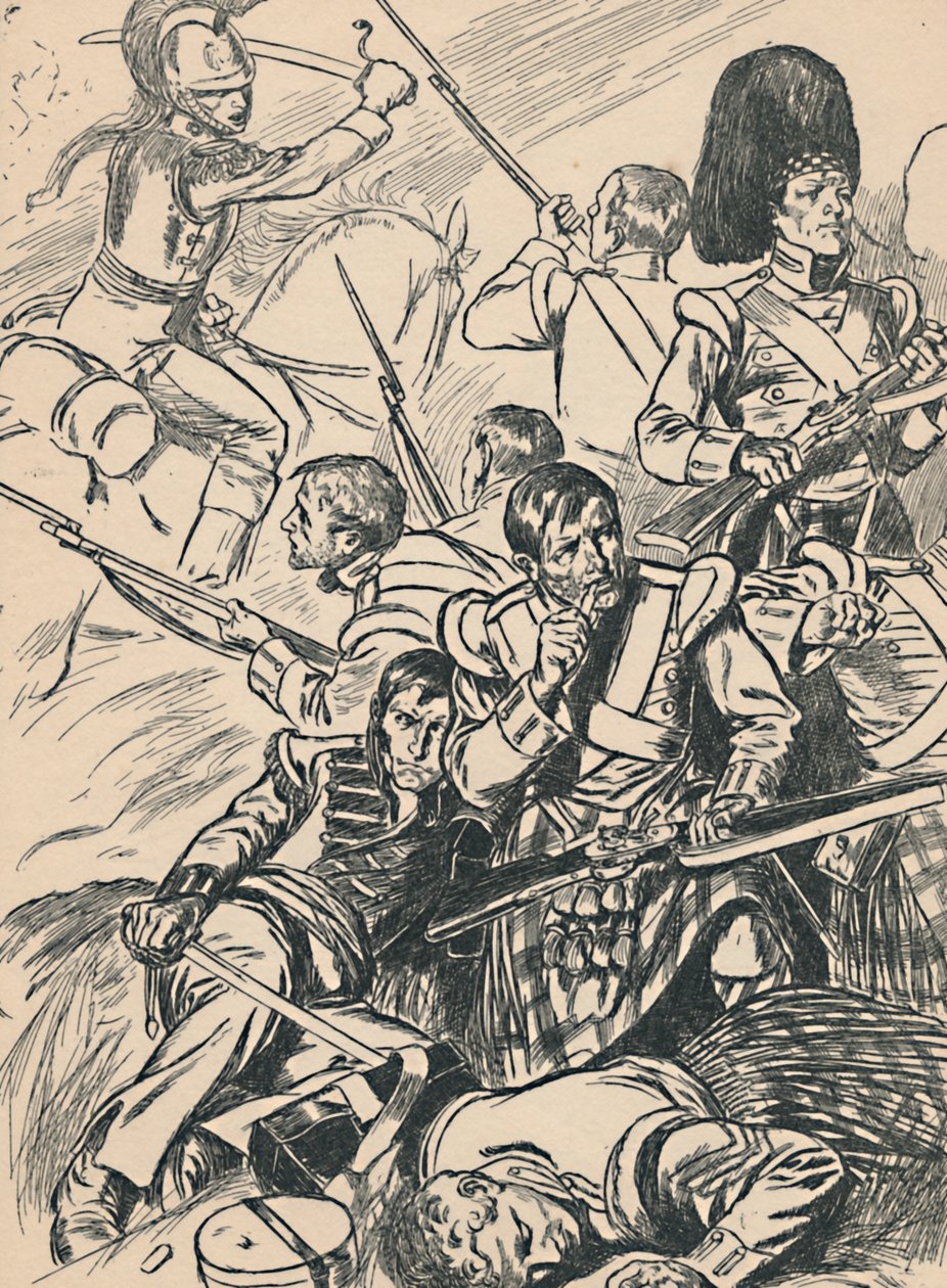 Britští vojáci v bitvě u Waterloo, c1907 od Unbekannt