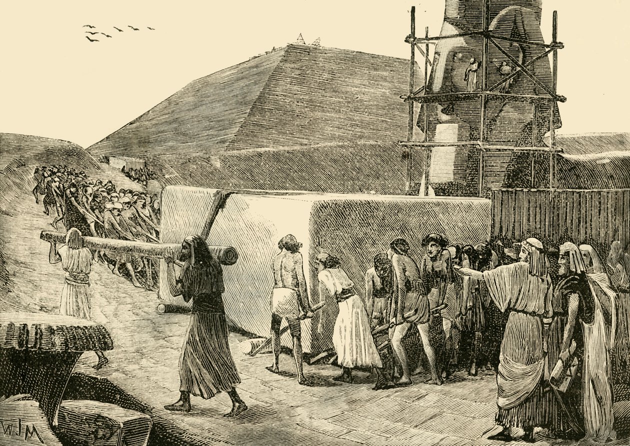 Stavba pyramidy, 1890. od Unbekannt