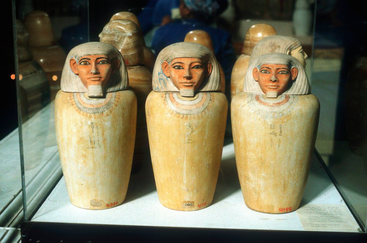 Canopic Jars, starověký Egypt, 26. dynastie, 664-525 př.n.l. od Unbekannt