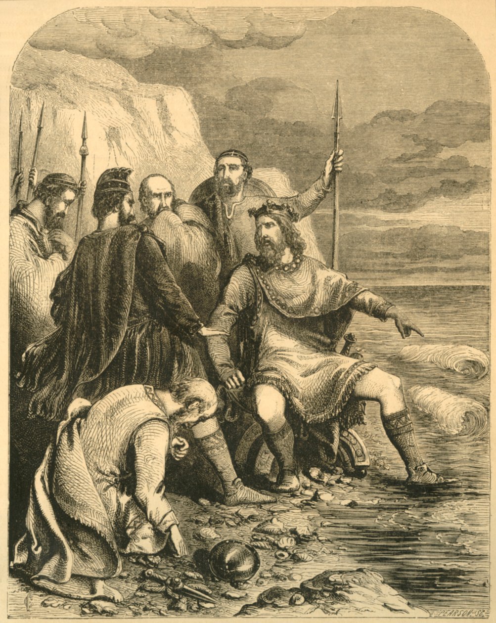 Canute kritizující lichotku svých dvořanů, c1890. od Unbekannt