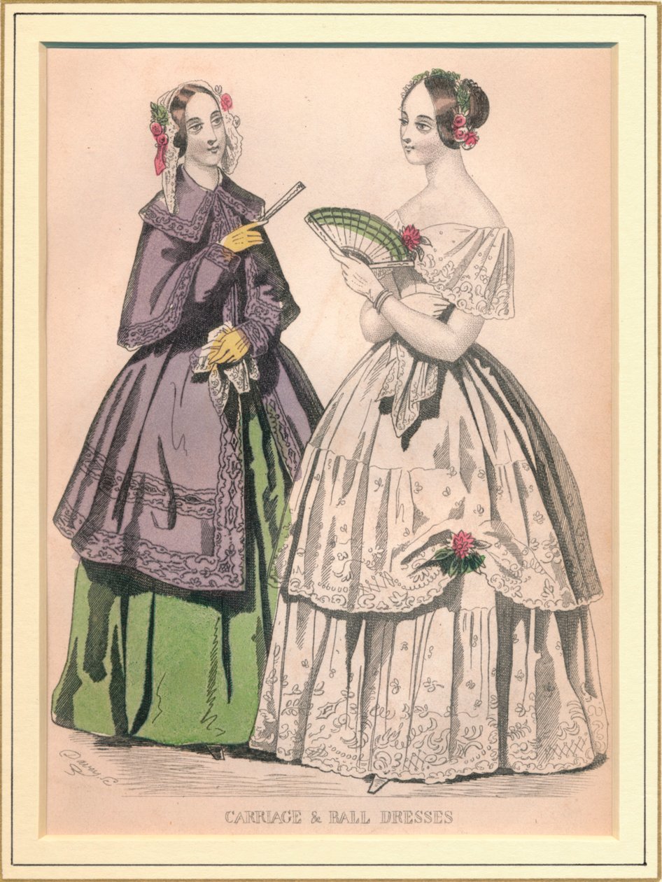 Kočárkové a plesové šaty, c19. století. od Unbekannt
