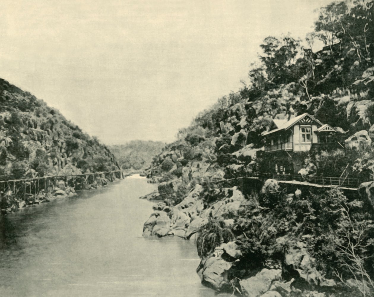 Cataract Gorge, z mostu, Launceston, 1901. od Unbekannt