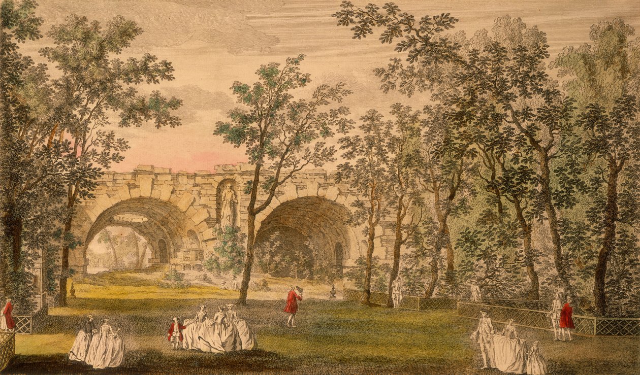 Center Crosswalk, Vauxhall Gardens, Londýn, c1751 od Unbekannt