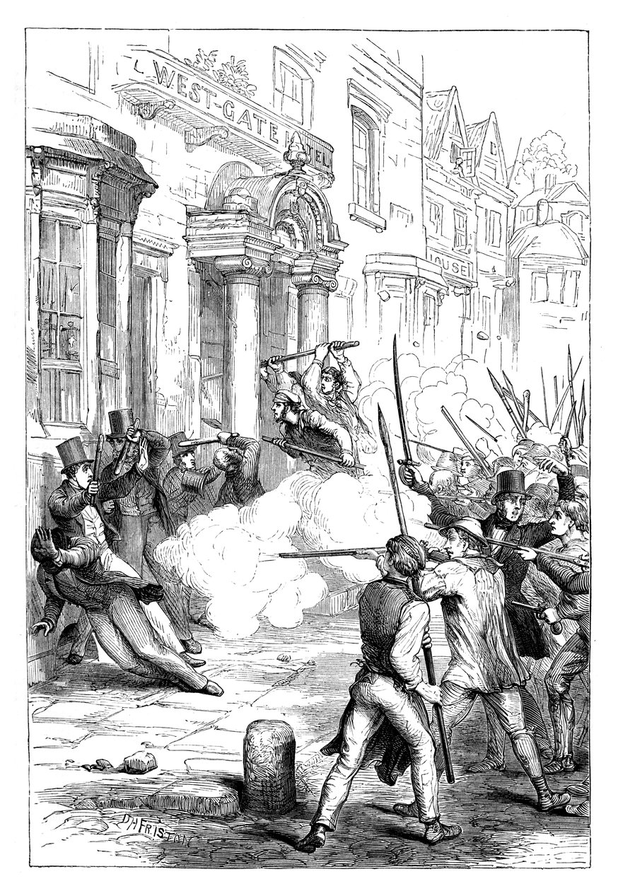 Chartistické nepokoje v Newportu, Monmouthshire, 1839 c1895 od Unbekannt