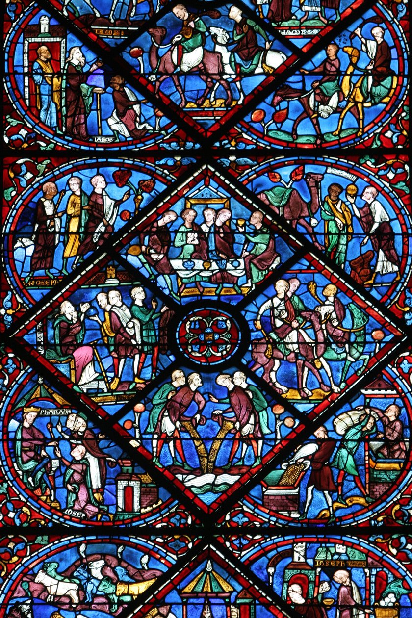 Katedrála v Chartres: okno z barevného skla Chartres Francie od Unbekannt