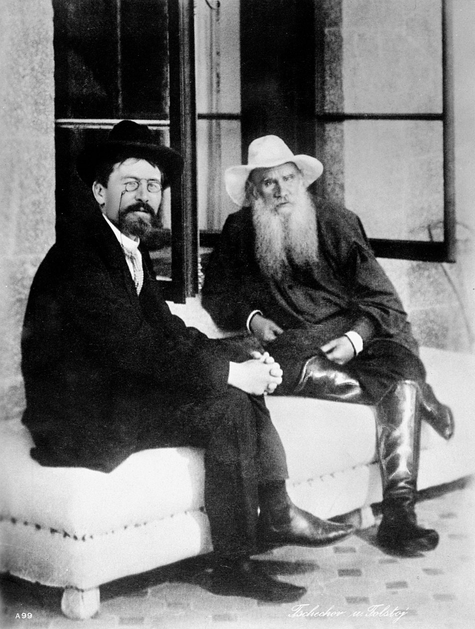 Čechov a Tolstoj, konec 19. století od Unbekannt