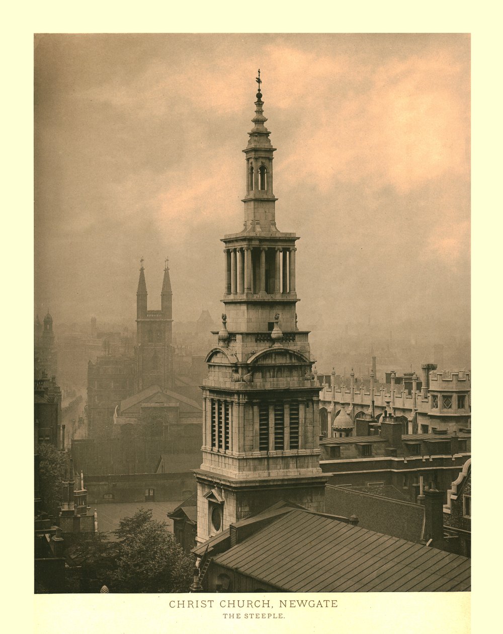 Christ Church, Newgate, The Steeple, polovina konce 19. století. od Unbekannt
