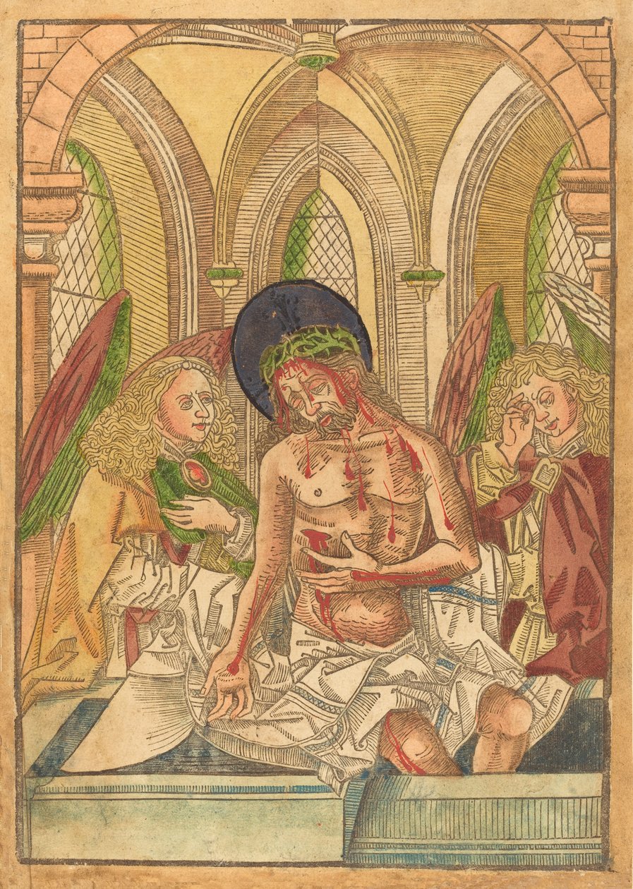 Kristus v hrobě se dvěma anděly, 14901500. od Unbekannt