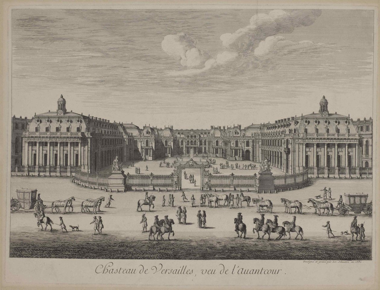Palác ve Versailles v roce 1682, 1682. od Unbekannt